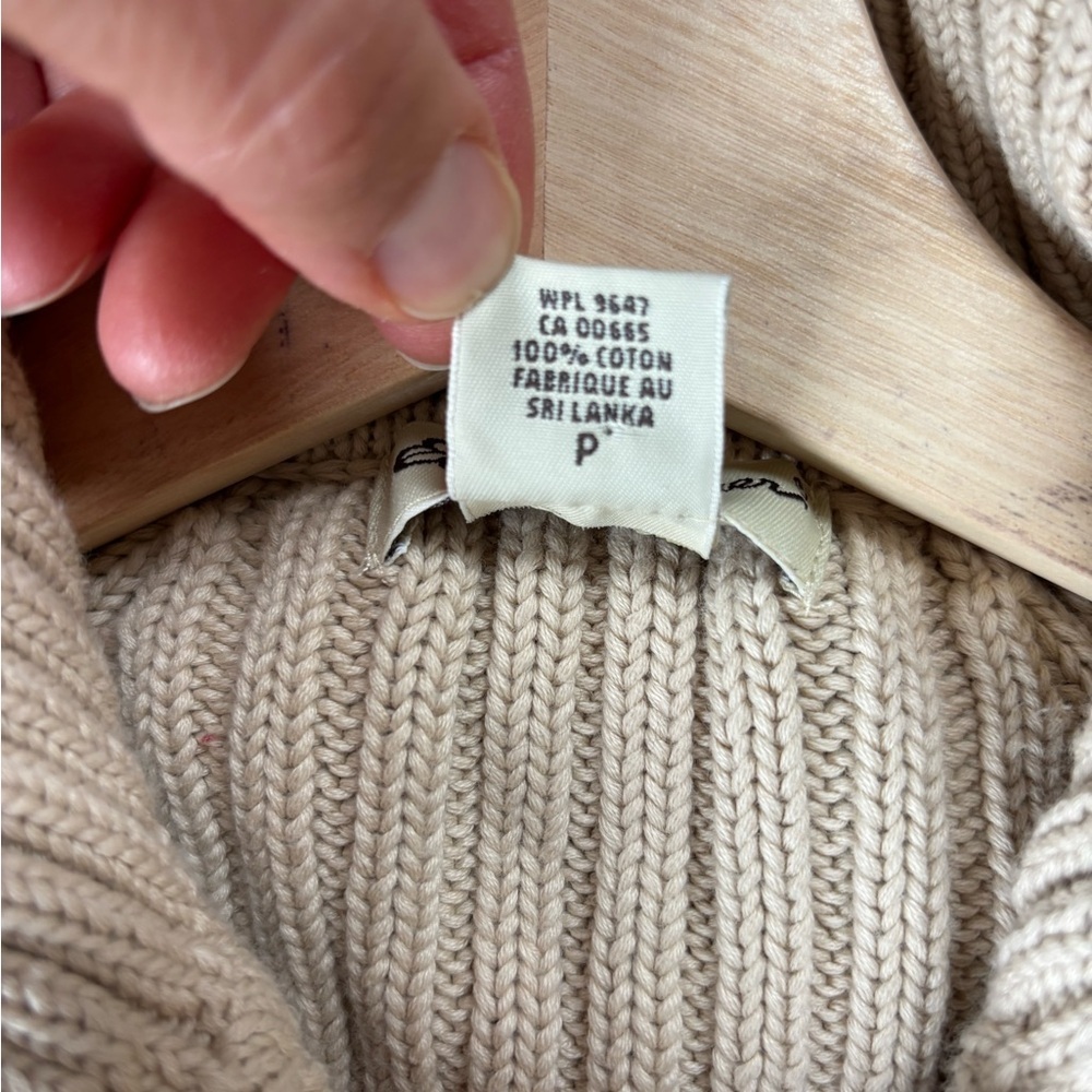 Eddie Bauer Women's Beige Oatmeal Ribbed Cardigan Fisherman core Heritage Small - Picture 7 of 10